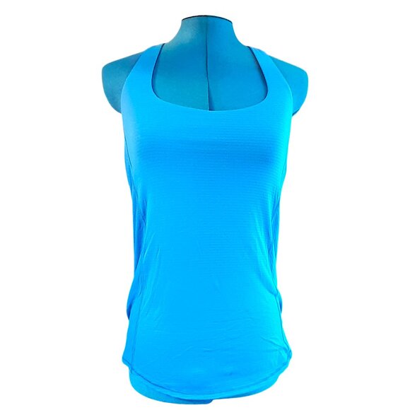 Lululemon Wild Tank Pipe Dream Blue Digi Pixie Caspian Black Crisscross Back - Picture 1 of 6